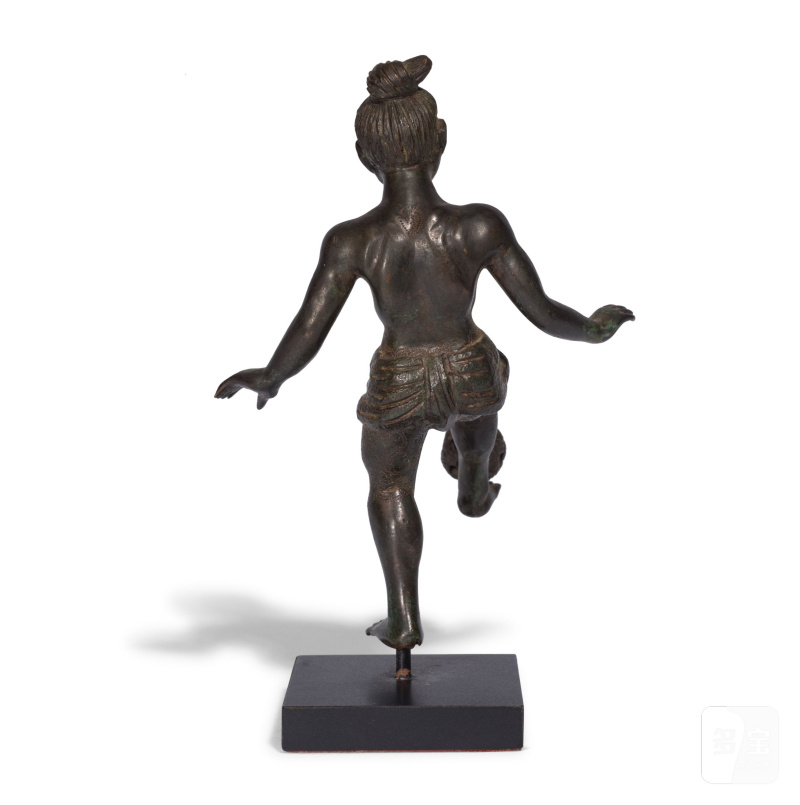 緬甸 十九世紀 銅緬甸少年踢藤球像 | STATUETTE REPRÉSENTANT UN GARÇON JOUANT AU CHINLONE EN BRONZE - 图8